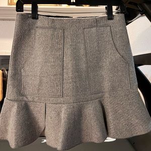 Asos woolen peplum mini skirt in gray
